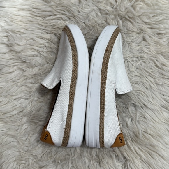 REEF‎ Women’s Cushion Sunrise White Canvas Platform Espadrilles Size 6 - Picture 4 of 12